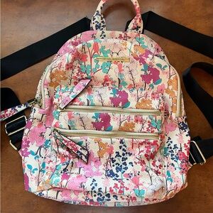 Steve Madden Floral Pink And Blue Preppy Girly Mini Backpack